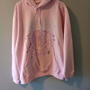 Observance Pink Hoodie with Purple Design